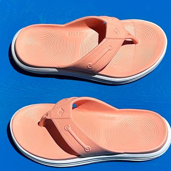 Sperry Windward Women's In Peach Cushioned Comfy Float Thong Slip-On Sandals NEW - Picture 4 of 14